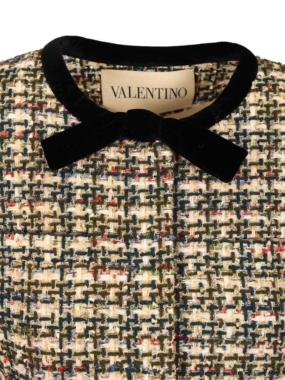 Valentino Garavani Velvet Bow Tweed Jacket Giacche - Multicolor | e7b52241e93ebf981d7ef067ca669b1d6ee27220