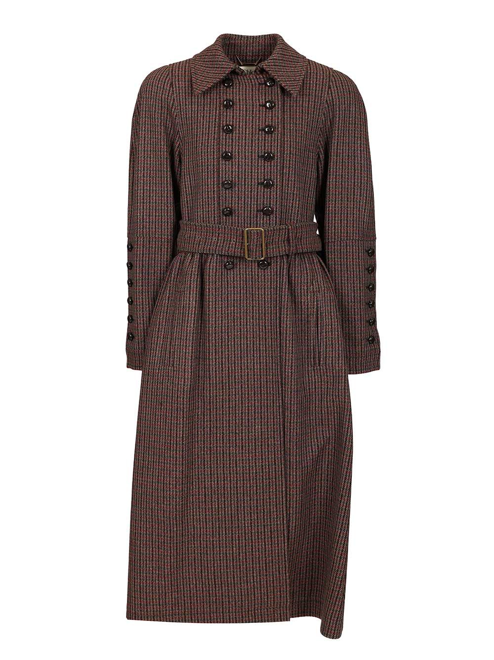 Chloe' Double-Breasted Coat Coats - Grey | dfb04303c7ddb7f1408afe41b3a43b668d3b0ea0