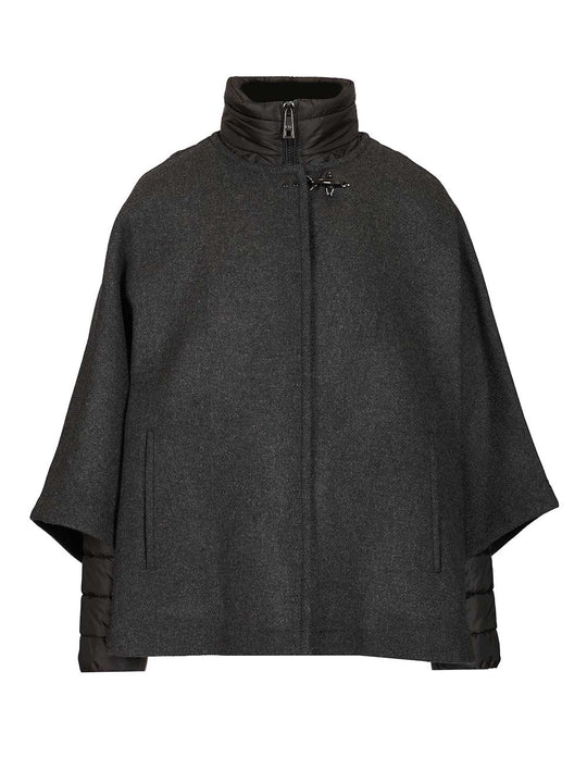 Double Cap With Quilted Details Coats Grey
