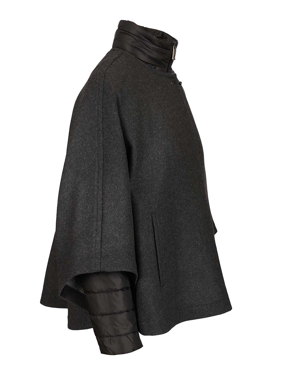 Fay Double Cap With Quilted Details Coats - Grey | 95e432f5c0524cd1bf6fda6e4a9bb6d13f1b701e