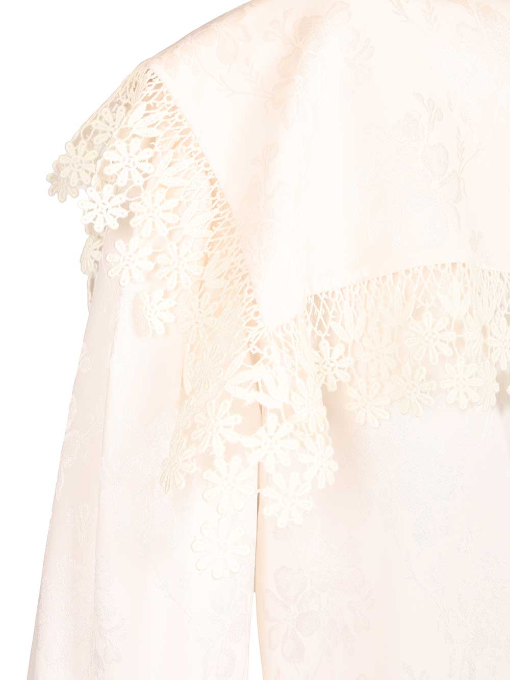 Chloe' Blouse With Maxi Collar Shirts - Bianco | 440573327f9f784a4af88e20576ee49fa898dfe6