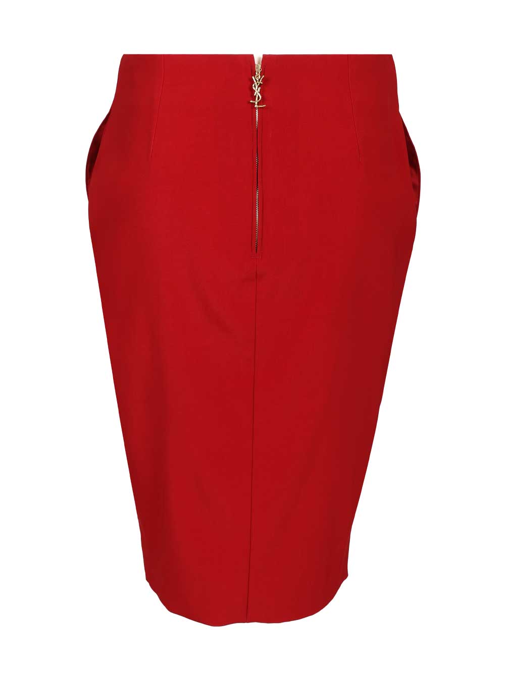 Saint Laurent Satin Pencil Skirt Gonne - Rosso | 06e64b1f8c5165ff71df9b8878ed5772332ee206