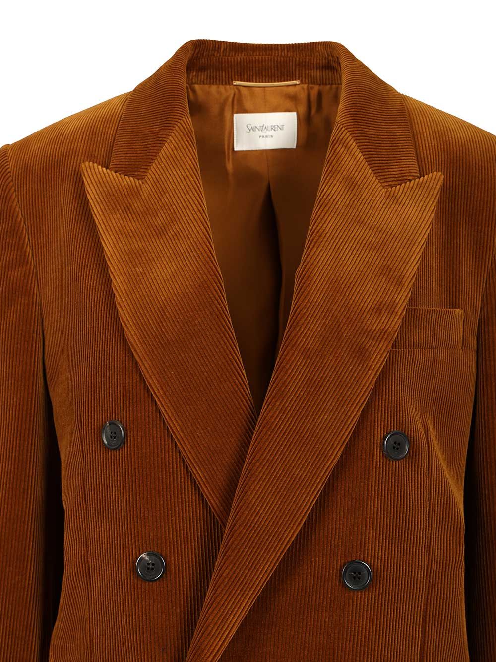 Saint Laurent Corduroy Jacket Giacche - Marrone | 5cf77b9e49cb786ab59fe17e5ba81eeeeeff7d00