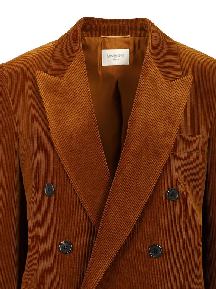 Saint Laurent Corduroy Jacket Giacche - Marrone | 5cf77b9e49cb786ab59fe17e5ba81eeeeeff7d00