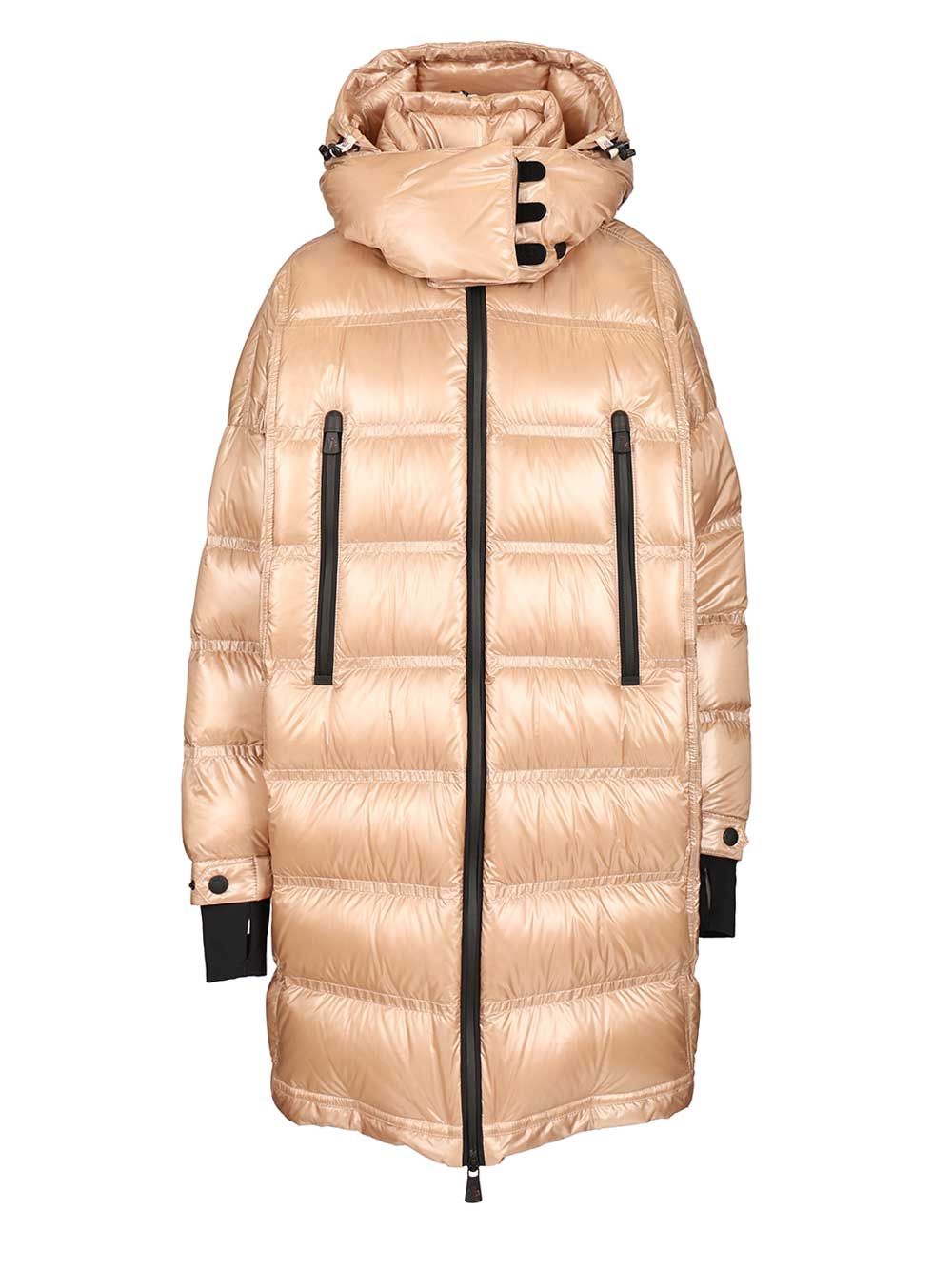 Moncler Grenoble Rochelairs Long Down Jacket With Hood Coats - Rose | 57412c3cbe96b3affbd8683fc121280dd4ce05a6
