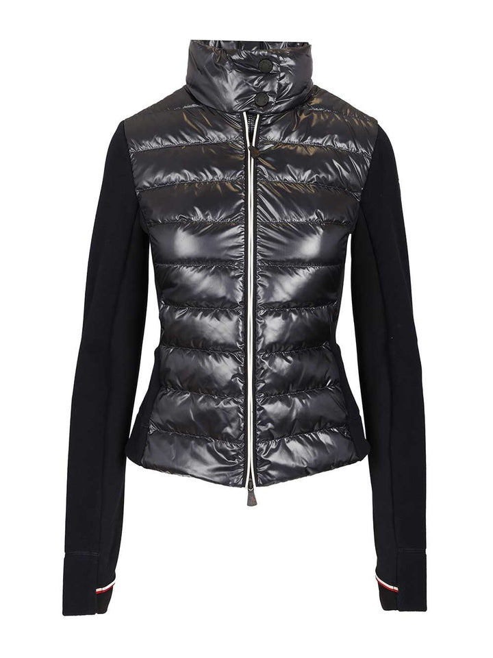 Moncler Grenoble Padded Cardigan In Shiny Nylon Coats - Blu | 5cd88af6b2be07070c5834a98cfe56dd24a4a608