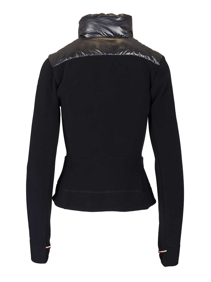 Moncler Grenoble Padded Cardigan In Shiny Nylon Coats - Blu | b1490590fcaf1defc6e825c24c6cbc10489dbd21