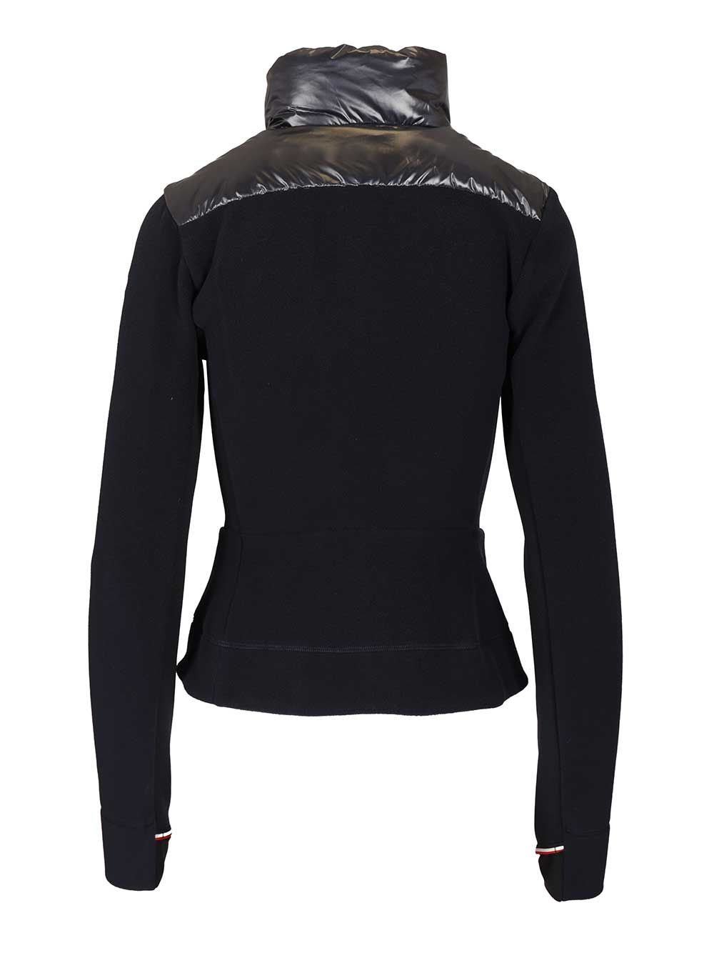 Moncler Grenoble Padded Cardigan In Shiny Nylon Coats - Blu | 2a97222dc80606afe37c4fedfa78c0718f935c21