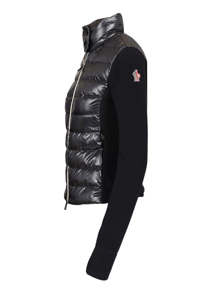 Moncler Grenoble Padded Cardigan In Shiny Nylon Coats - Blu | 35a76fa2dceb21133472b80c7a4643702588df14