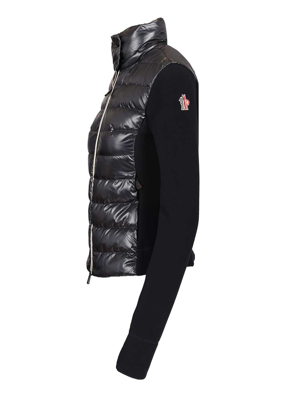Moncler Grenoble Padded Cardigan In Shiny Nylon Coats - Blu | f704765bd54af68fc693b2f79b30b26c8431aac2