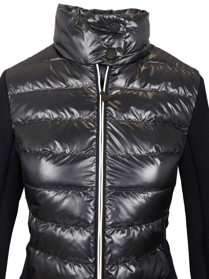 Moncler Grenoble Padded Cardigan In Shiny Nylon Coats - Blu | 159e72256dc38a1aaddfeeb8e0a33caa6ab08f65