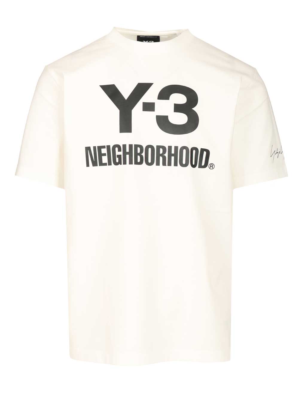 Adidas Y-3 Nbhd Logo T-Shirt - Bianco | d1d75567fdd87d2ceb02a492201a87523b62bb61