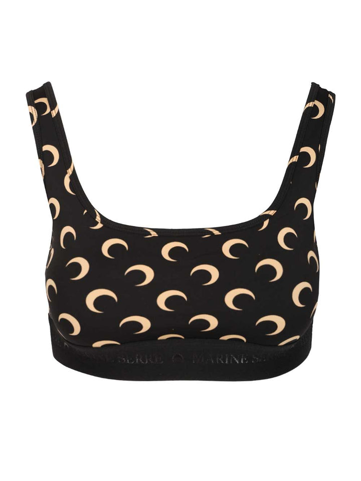 Marine Serre Moon Sports Bra Top - Nero | 553cda992342770deca74c92a505ef1fbae2f063