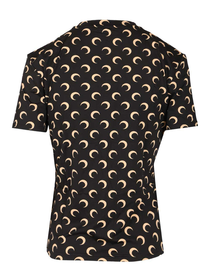 Marine Serre Moon Short-Sleeved Shirt Top - Nero | 338cb3557cdacad4692d600cd6acdc90b5c94fd0