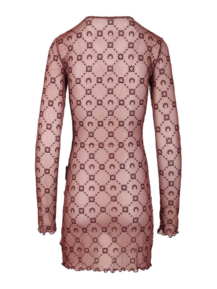 Marine Serre Moonogram Mini Crewneck Dress Abiti - Violet | cbbed9815c020a35b4d55658f2cf00d36e4f1569