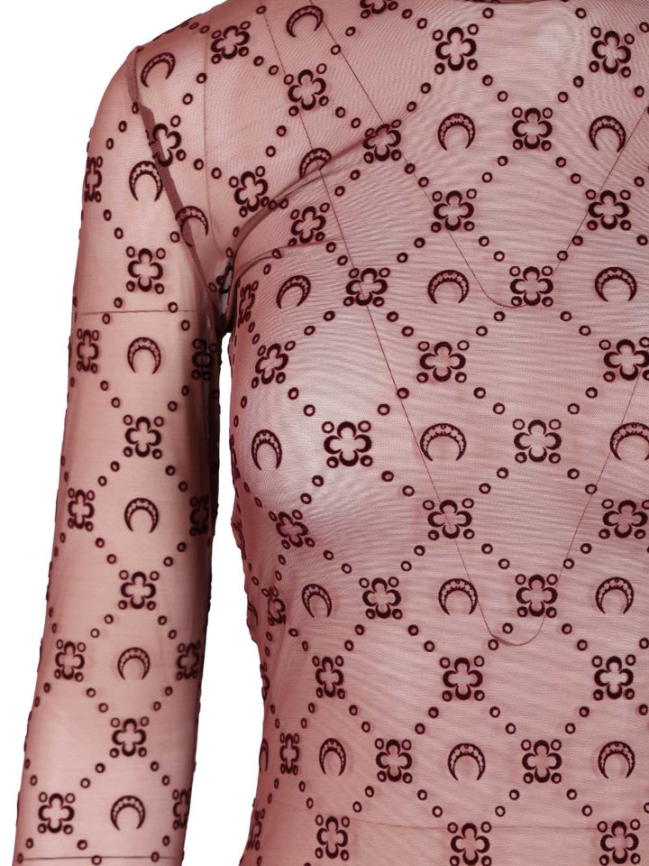 Marine Serre Moonogram Mini Crewneck Dress Abiti - Violet | 47e89b15cd654f358f7420231980a7626d82995b