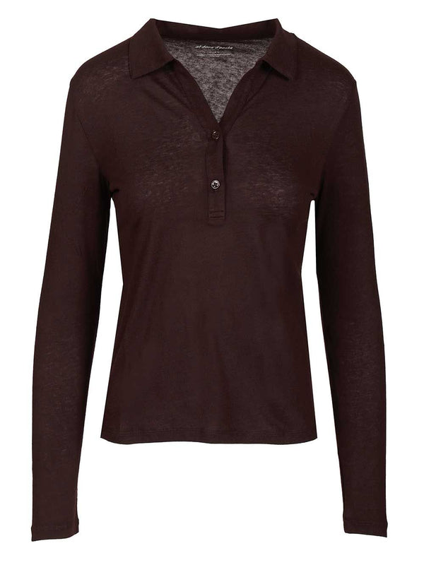 Polo-T-Shirt aus Baumwolle und Kaschmir in Violett