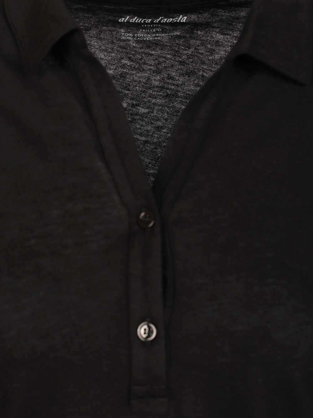 Al Duca D'Aosta Cotton And Cashmere Polo Shirt T-Shirt - Nero | 16944add245fc8d736fabb178da07b29745bf751