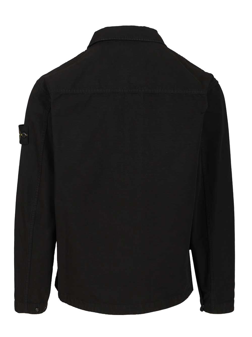 Stone Island Field Jacket In Organic Cotton Shirts - Nero | 315a807b89f174d30746e9cce41d1e055a75ceef