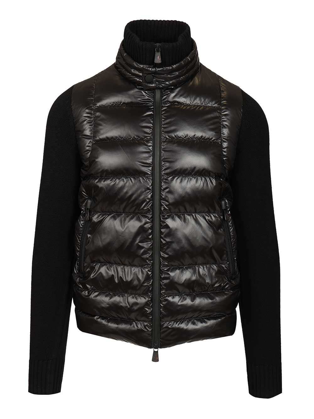 Moncler Grenoble Padded Cardigan Knitwear - Nero | 25d2e6e7cc977abc20994e2bce3783f036b82f1c