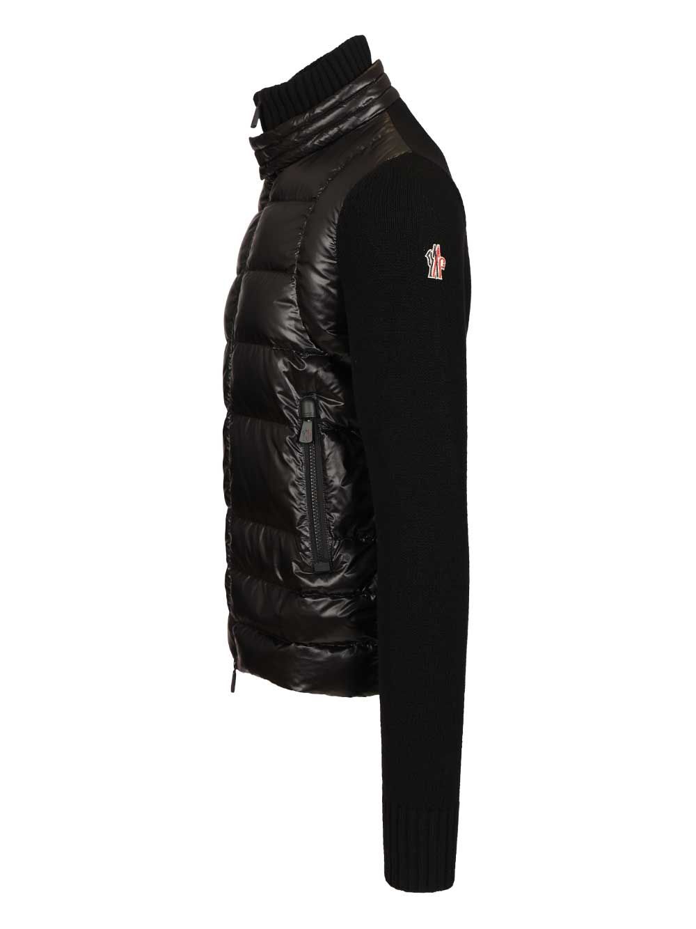 Moncler Grenoble Padded Cardigan Knitwear - Nero | 809edf1d56169ff19c3e72b8cceed1b438b60a9e
