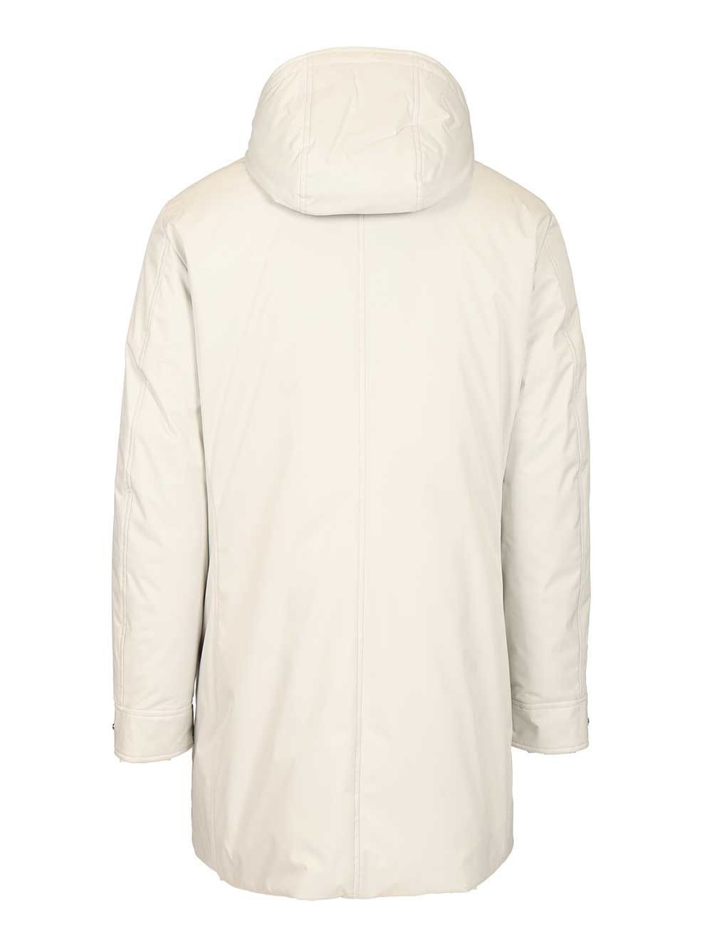 Moorer Vermont-Ads Long Down Jacket Coats - Bianco | 4706346f018ddd46db31cfbf6d3cb25589f391f4