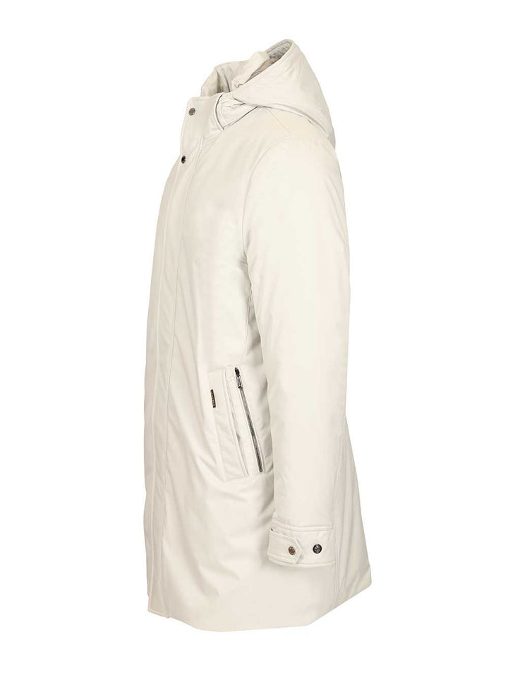 Moorer Vermont-Ads Long Down Jacket Coats - Bianco | f5a259fd392d17c68f79d66ec74ff0965bd97bff