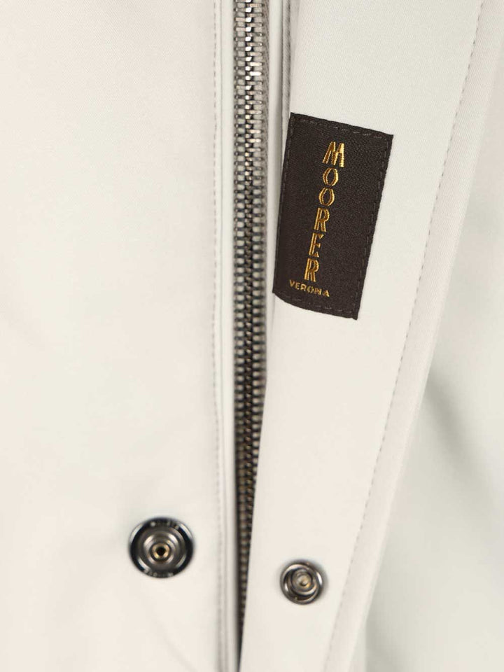 Moorer Vermont-Ads Long Down Jacket Coats - Bianco | 785a2ffd4770fb55e7ffb77de6ff0881ef4f0cf4