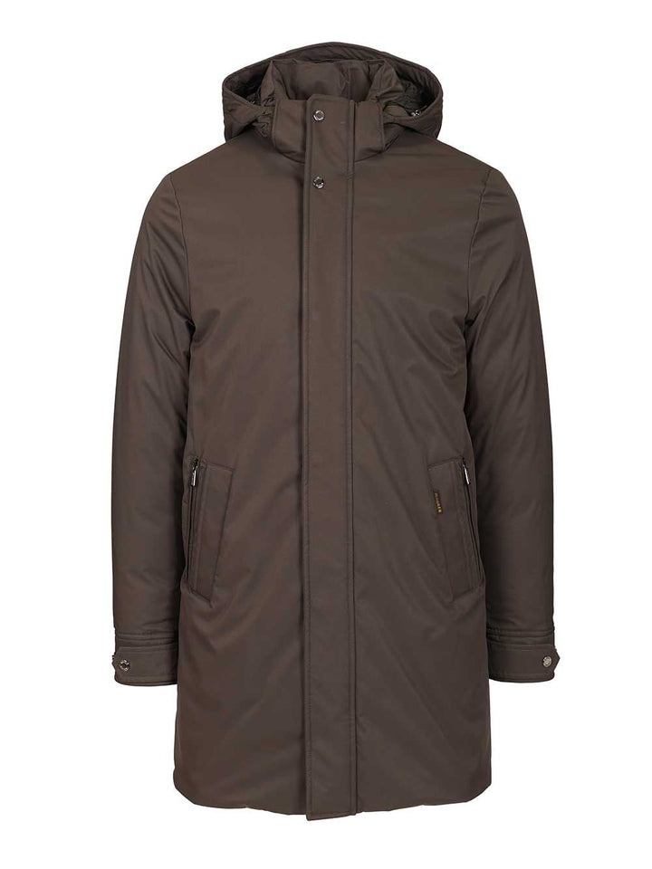 Moorer Vermont-Ads Long Down Jacket Coats - Grey | f95134cda6b1a00ab08d354af1e4d3832cacf05c
