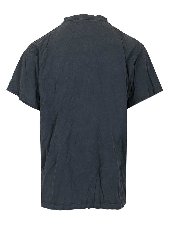 Balenciaga “Luxury Script Oversize” T-Shirt - Blu | ad371af32cbc6f2d3ec883f5cc6038a881f7aad7
