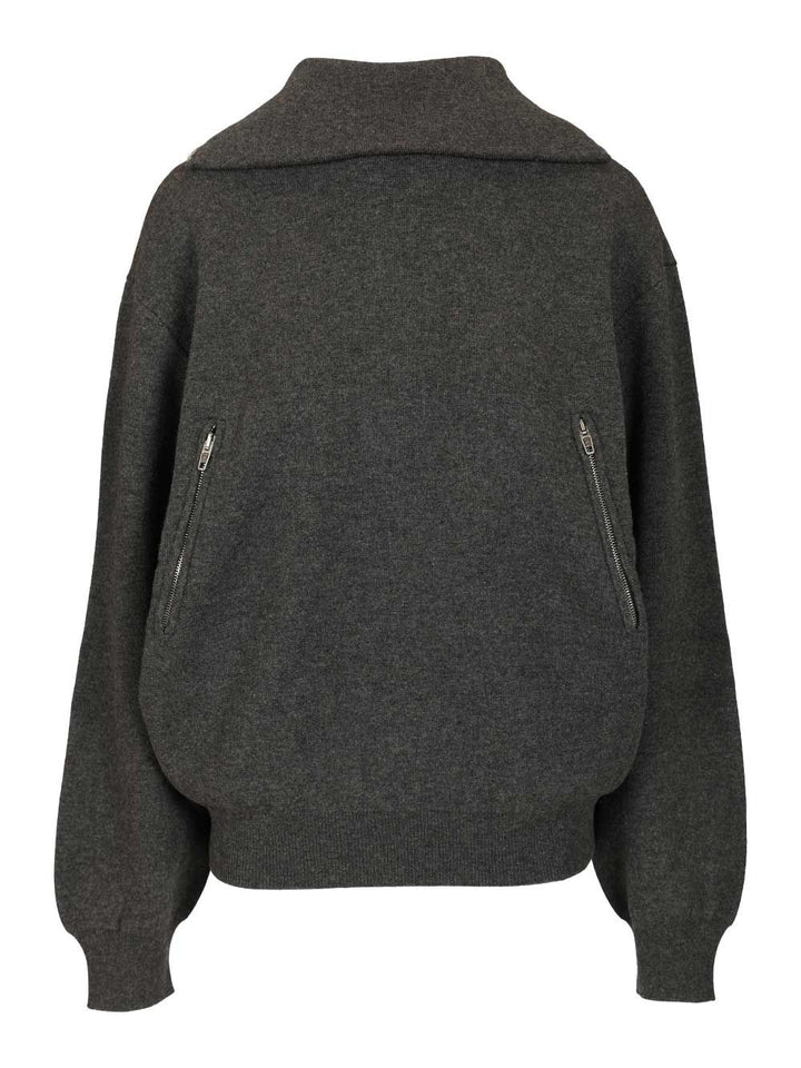 Balenciaga Back To Front Sweater In Wool Blend Knitwear - Grey | c048cd12024d18a4315c99714b4f9b0b4c3bd7c6