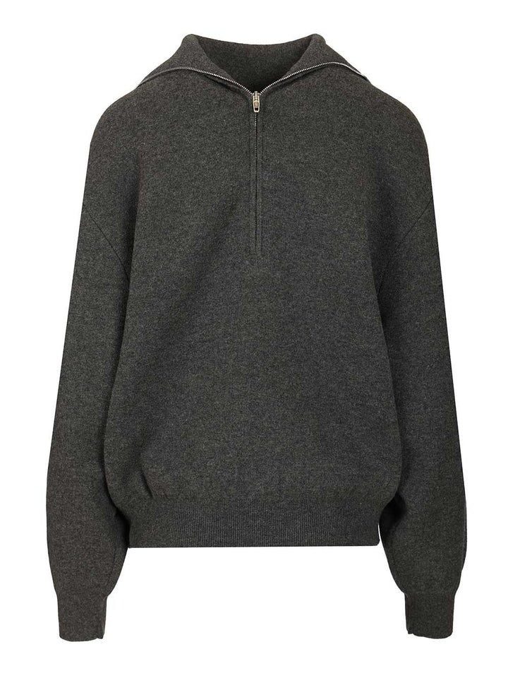 Balenciaga Back To Front Sweater In Wool Blend Knitwear - Grey | 1a59f176165a07d64f86e41a9ef960c66b01ee8e