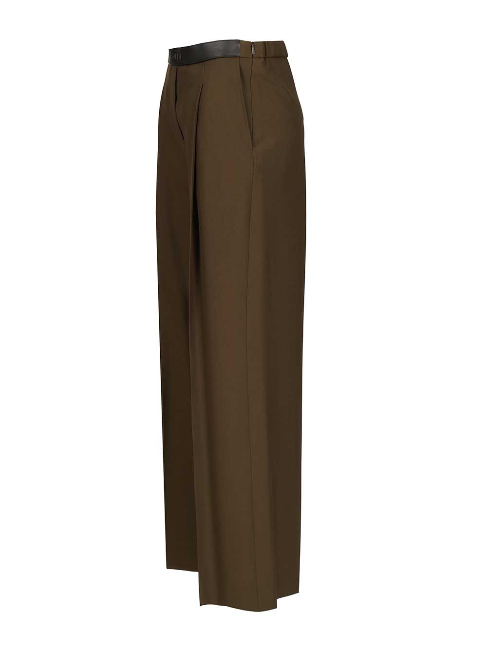 Loewe Wool Trousers - Verde | 5348e0c5fd19b95aabad5fc2325383a50f24349f