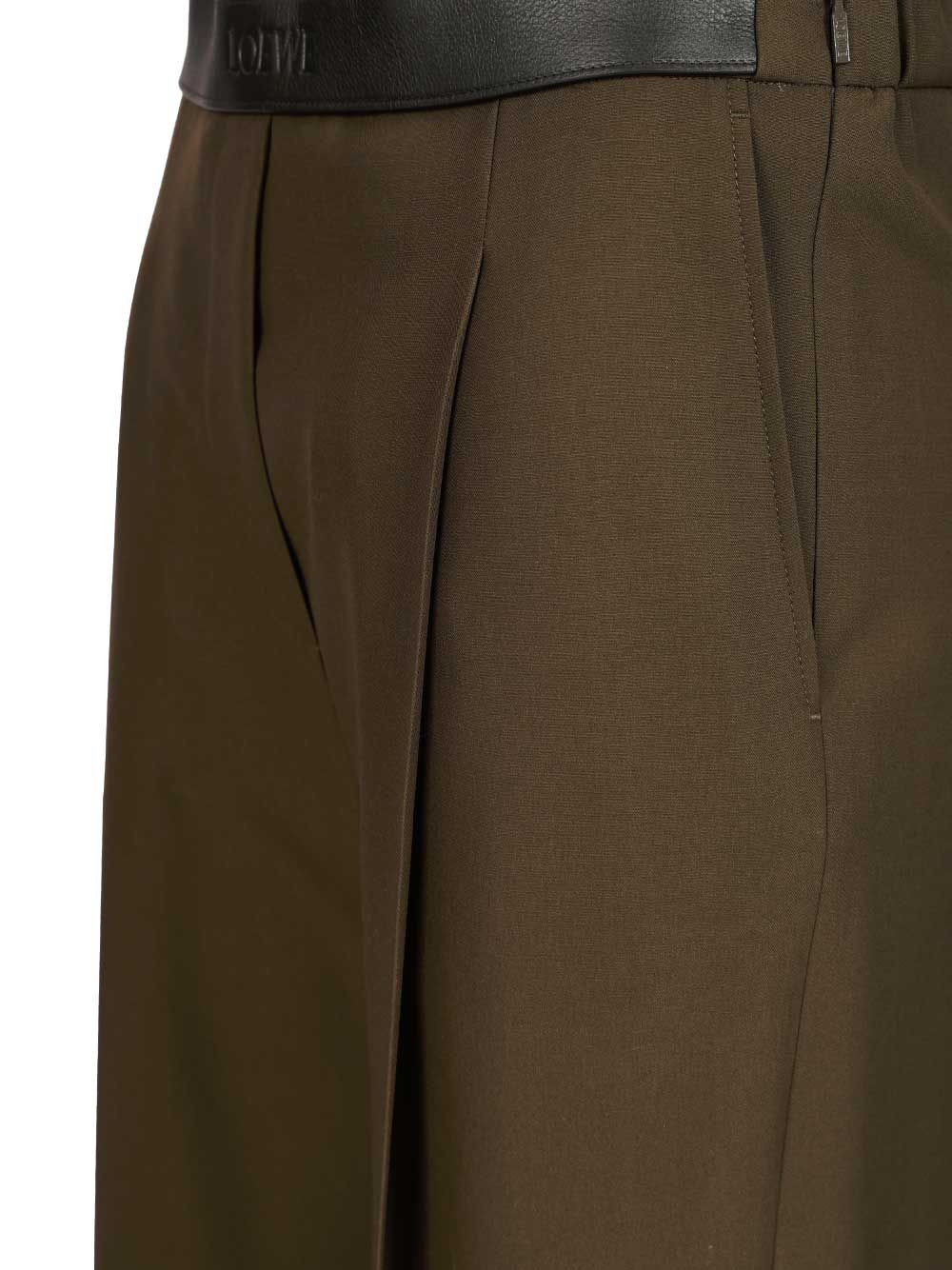 Loewe Wool Trousers - Verde | 1b3ec8c34d3ae4eec186e1b3e137a2cadfaf46b4