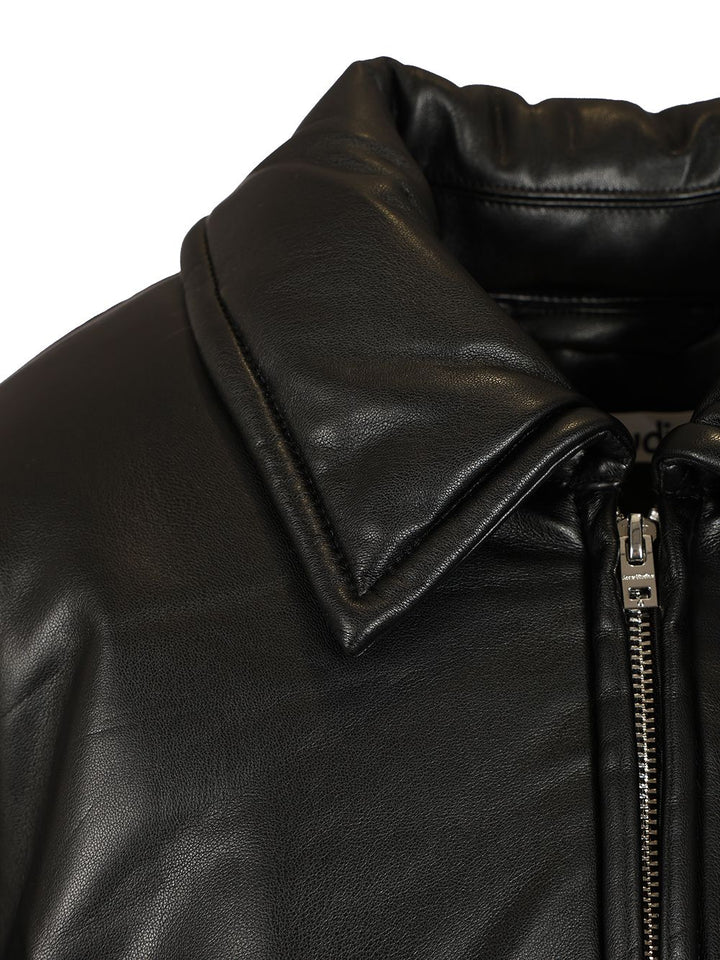 Acne Studios Bomber Jacket Crafted From Faux Leather Knitwear - Nero | baa8a5c6b4393c8921618f3ba7d80ee85b52c28b