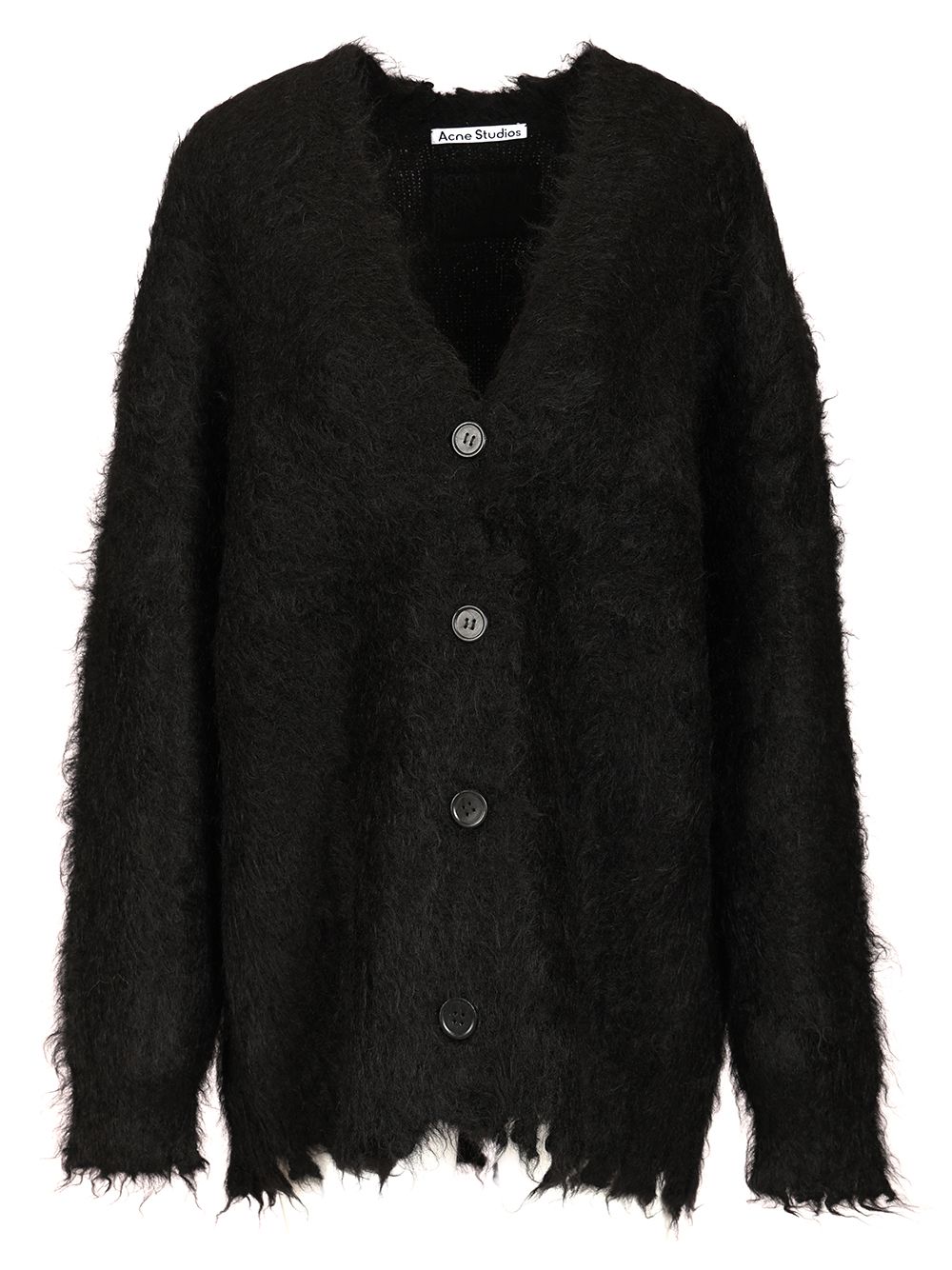 Acne Studios Mohair And Wool Cardigan Knitwear - Nero | 477085c7e6ab3d8f79f6f7b94231773abfbb594e