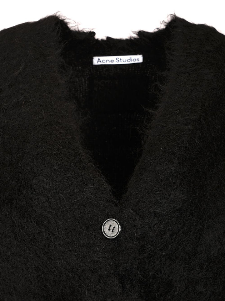 Acne Studios Mohair And Wool Cardigan Knitwear - Nero | d6e0fa36b742cca1b0a0ca93fbff3e240ce9e625
