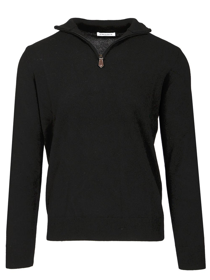 Al Duca D'Aosta Maglia Serafino In Cashmere Knitwear - Nero | a8fa15d96bcb3dd651d936b51124e217898e42de