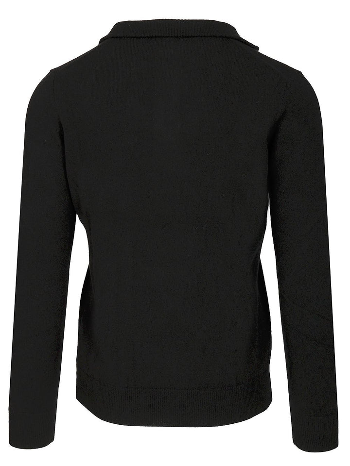 Al Duca D'Aosta Maglia Serafino In Cashmere Knitwear - Nero | 36b08f9d2b3909ee32e83a42e0b5875bf44bb430