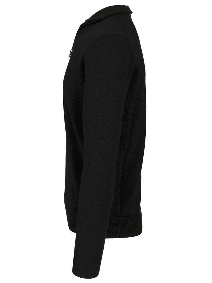 Al Duca D'Aosta Maglia Serafino In Cashmere Knitwear - Nero | d348ebc790ce51ca78467624bcb7fa5c2a16dd45