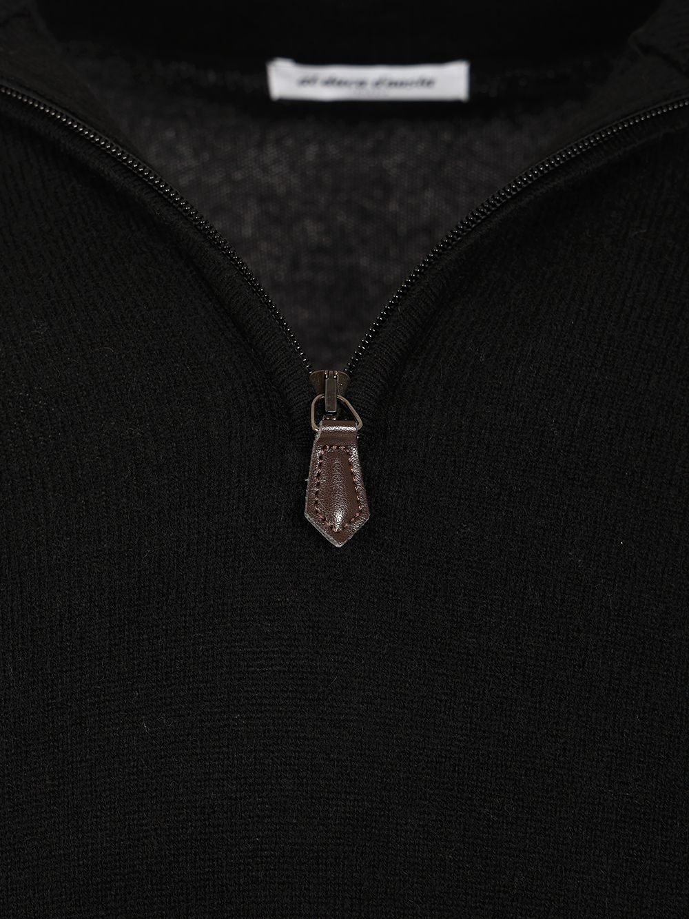 Al Duca D'Aosta Maglia Serafino In Cashmere Knitwear - Nero | 07102a7200207ead3f05096c34fe6e102ba3757f