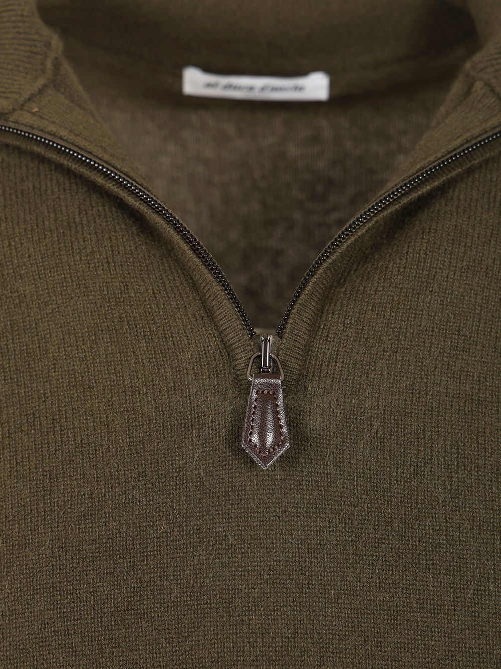 Al Duca D'Aosta Maglia Serafino In Cashmere Knitwear - Verde | df09ae4473d274e7cb15288cf6528371fe754ed7