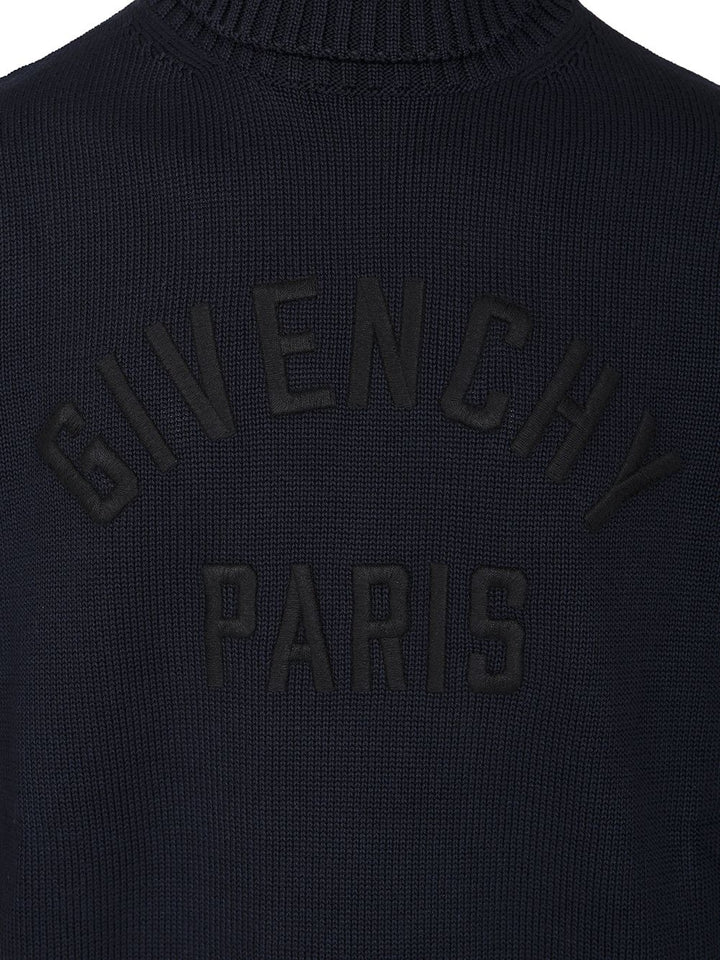 Givenchy Cotton Turtleneck Sweater Knitwear - Blu | 63058bda36e651c419bd369a398fdbd7199bee81