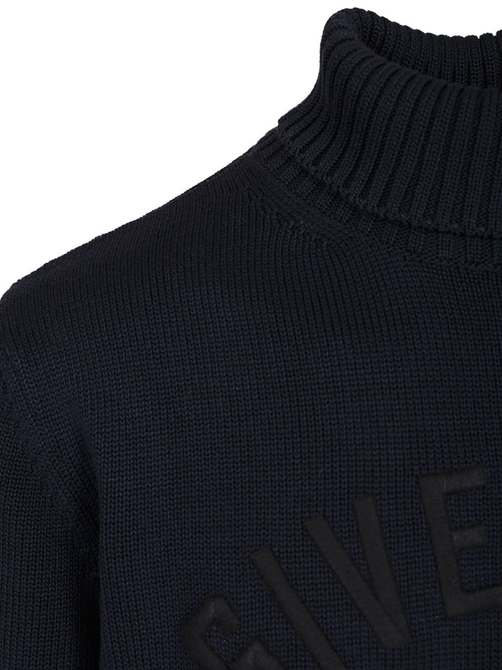 Givenchy Cotton Turtleneck Sweater Knitwear - Blu | 33a5c6aa804b8c2edfc076906de54f7378650f31