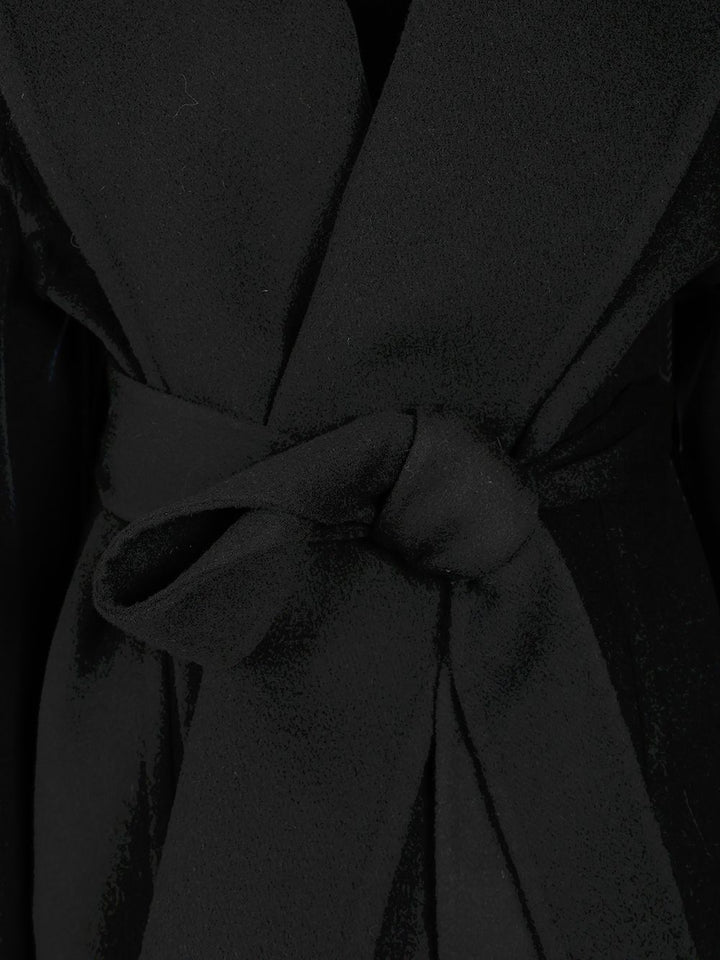 Balenciaga Short Wrap Coat Coats - Nero | 06ee0d7d95e4b2b6f86e26df4f34a26aa99e8bb0