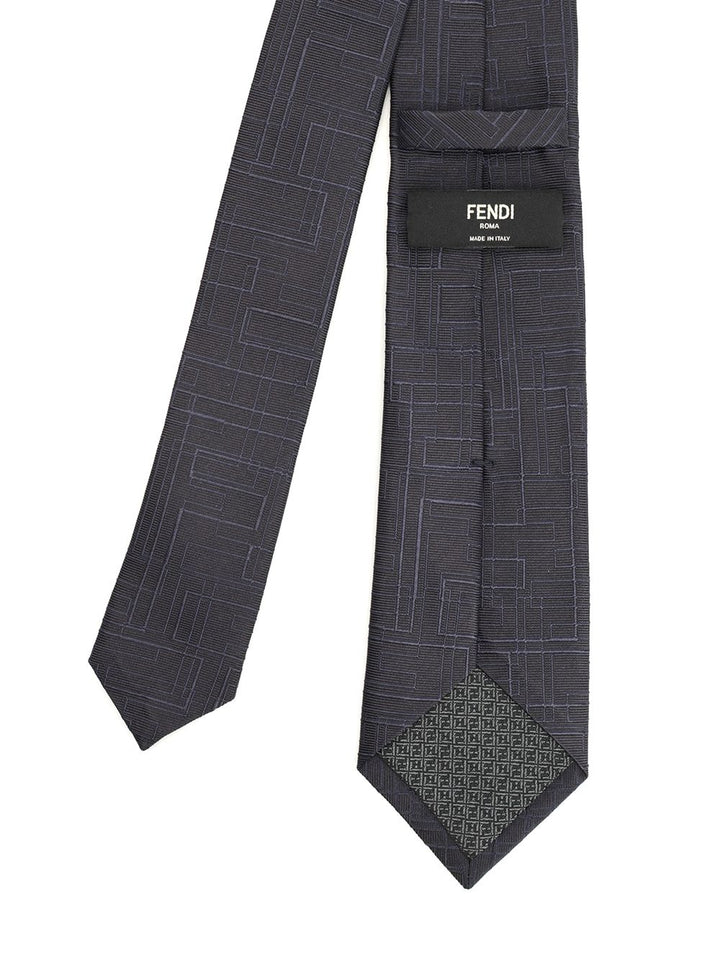 Fendi Jacquard Silk Tie Ties And Bow Ties - Blu | 58297a56f8d3bd9bcc2f228a58e0b0c48e541594