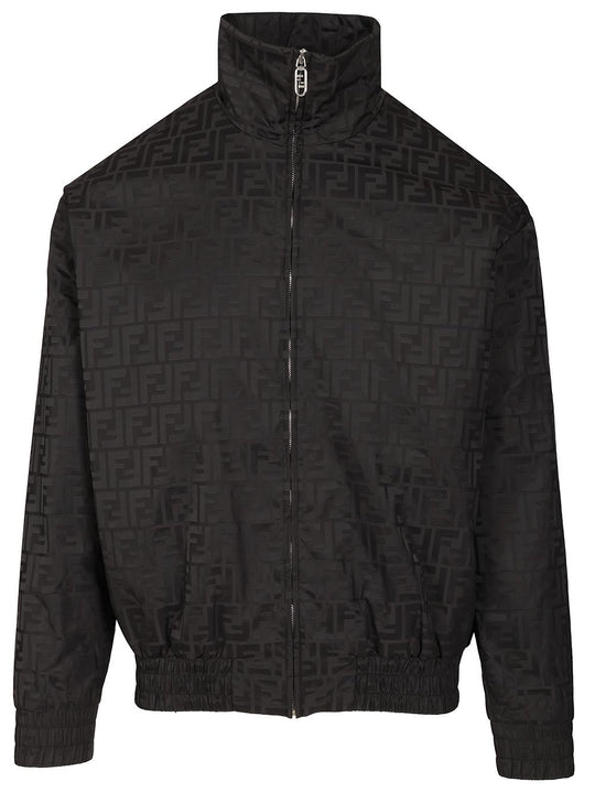 Black Ff Nylon Bomber Jacket Giacche Nero