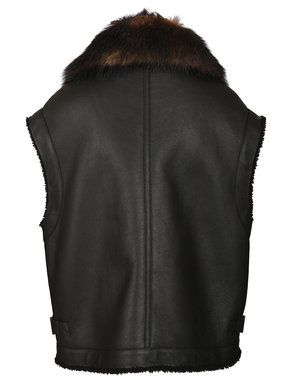 Fendi Black Nappa Leather Vest Coats - Nero | 33ecc36614053745c17d6ca9e5cb2fbc33c597bb