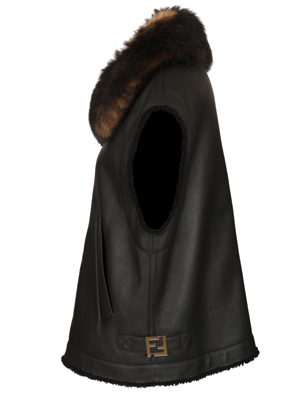 Fendi Black Nappa Leather Vest Coats - Nero | 2ab72afc7e34e3758113c5aa278a14c663a334b4