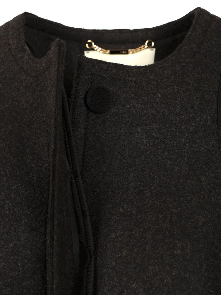 Fendi Single-Breasted Short Jacket Coats - Grey | d5c6844671b12052a3180b6991f8c2493f395231